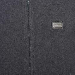 مملوكة مسبقًا Dolce & Gabbana Grey Rib Knit Cotton Zip Front Jacket M