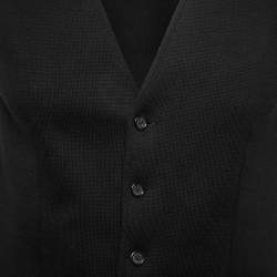 Pre Owned Dolce & Gabbana Black Cotton Knit Button Front Waistcoat L