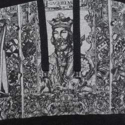 Pre Owned Dolce & Gabbana Grey Cotton Norman King Print Hooded Sweatshirt M