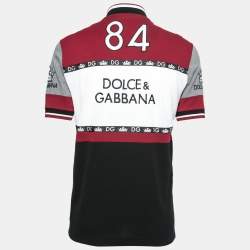 Pre Owned Dolce & Gabbana Multicolor Logo Embroidered Appliquéd Zip Closure T-Shirt M