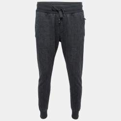 Pre Owned بنطلون رياضي دولتشي أند غابانا قطن أسوج مطبوع دي جي مقاس متوسط (ميديوم)