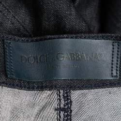 Pre Owned Dolce & Gabbana Navy Blue Denim 16 Stretch Jeans S Waist 30 