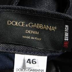 Pre Owned Dolce & Gabbana Navy Blue Denim 16 Stretch Jeans S Waist 30 