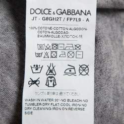 Pre Owned Dolce & Gabbana Navy Blue Printed Cotton Crewneck T-Shirt XS
