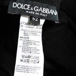 Pre Owned Dolce & Gabbana Black Cotton Drawstring Waist Joggers XXL