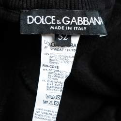 Pre Owned Dolce & Gabbana Black Cotton Drawstring Waist Joggers XXL