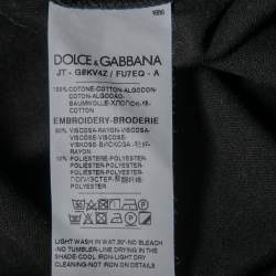 Pre Owned Dolce & Gabbana Black Cotton DG Since 1984 Embroidered Crew Neck T-Shirt M