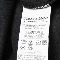 Pre Owned تي شيرت بولو دولتشي أند غابانا قطن أسود مقاس كبير جداً