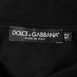 Pre Owned تي شيرت بولو دولتشي أند غابانا قطن أسود مقاس كبير جداً