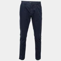 Pre Owned Dolce & Gabbana  Navy Blue Cotton Pants M Waist: 32"