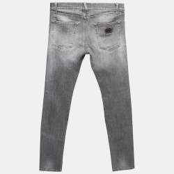 Pre Owned Dolce & Gabbana Grey Denim Capri Slim Jeans S Waist 31"