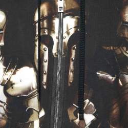 Pre Owned Dolce & Gabbana Black Medieval Armor Print Cotton  Zip Front Hoodie M