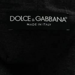 Pre Owned Dolce & Gabbana Black Medieval Armor Print Cotton  Zip Front Hoodie M