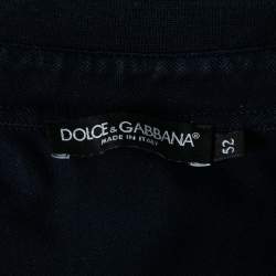 Pre Owned Dolce & Gabbana Navy Blue Cotton Pique Logo Embroidered Polo T-Shirt XL