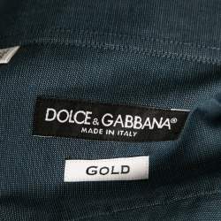 مملوكة مسبقًا Dolce & Gabbana Blue Cotton Oxford Button Front Gold Label Shirt S