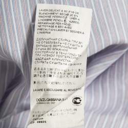 مملوكة مسبقًا قميص دولتشي أند غابانا غولد ليبل قطن مخطط أحمر/أزرق بأزرار أمامية مقاس صغير - سمول