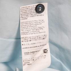 Pre Owned Dolce & Gabbana Light Blue Cotton Button Front Gold Label Shirt S