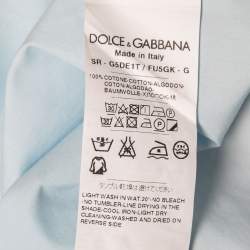 Pre Owned Dolce & Gabbana Light Blue Cotton Button Front Gold Label Shirt S