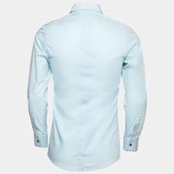 Pre Owned Dolce & Gabbana Light Blue Cotton Button Front Gold Label Shirt S