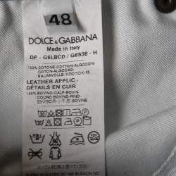 Pre Owned بنطلون جينز دولتشي أند غابانا 16 دينم أزرق نمط ممزق كلاسيك فيت مقاس متوسط - ميديوم الخصر 32" 