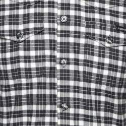 Pre Owned Dolce & Gabbana Grey Tartan Sicilia Button Down Shirt M