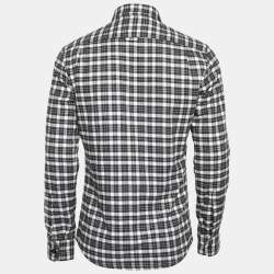 Pre Owned Dolce & Gabbana Grey Tartan Sicilia Button Down Shirt M