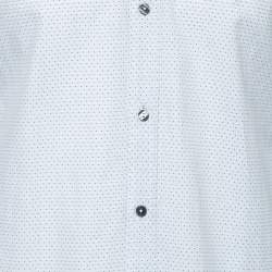 Pre Owned قميص دولتشي أند غابانا غولد ليبل قطن أزرق فاتح منقو بأزرار مقاس كبير - لارج