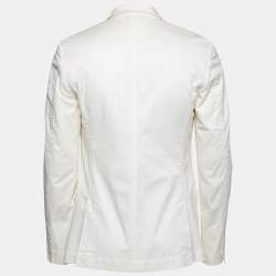 Pre Owned Dolce & Gabbana Off White Cotton Single Breasted Blazer XL