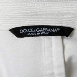 Pre Owned Dolce & Gabbana Off White Cotton Single Breasted Blazer XL