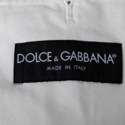 Pre Owned Dolce & Gabbana Off White Cotton Single Breasted Blazer XL