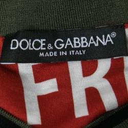 Pre Owned Dolce & Gabbana Multicolor Army Collection Printed Cotton Crewneck T-Shirt S