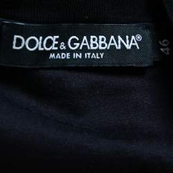 مملوكة مسبقًا Dolce & Gabbana Black Western Print Cotton Crewneck T-Shirt S