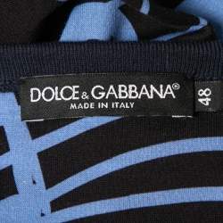 مملوكة مسبقًا Dolce & Gabbana Blue Printed Cotton Short Sleeve T-Shirt M