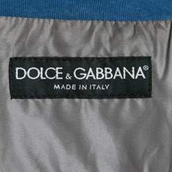 Pre Owned Dolce & Gabbana Blue Synthetic Zip-Front Jacket M 