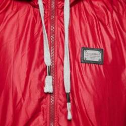 Pre Owned Dolce & Gabbana Red Synthetic Zip-Front Jacket M