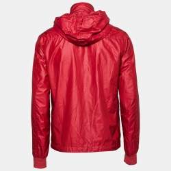 Pre Owned Dolce & Gabbana Red Synthetic Zip-Front Jacket M