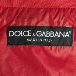 Pre Owned Dolce & Gabbana Red Synthetic Zip-Front Jacket M