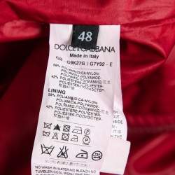 Pre Owned Dolce & Gabbana Red Synthetic Zip-Front Jacket M
