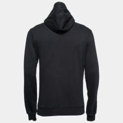Pre Owned Dolce & Gabbana Black Cotton Zip-Front Hoodie M   