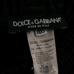 Pre Owned Dolce & Gabbana Black Cotton Jogger Pants S Waist 28"
