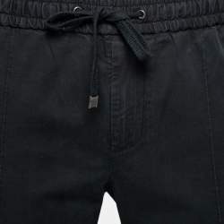 Pre Owned Dolce & Gabbana Black Cotton Jogger Pants S Waist 28"