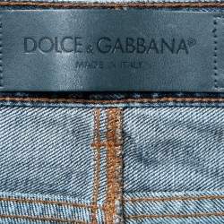 Pre Owned Dolce & Gabbana Blue Denim Classic 16 Distressed Jeans Waist 34"