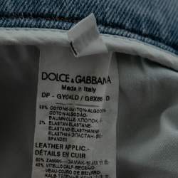 Pre Owned Dolce & Gabbana Light Blue Distressed Denim Classic Stretch Jeans S Waist 31"   