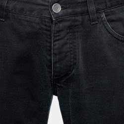 Pre Owned Dolce & Gabbana Black Denim 14 Gold Jeans M Waist 34"   