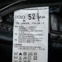 Pre Owned Dolce & Gabbana Black Leather Pocketed Jacket XL