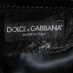 Pre Owned Dolce & Gabbana Black Leather Pocketed Jacket XL