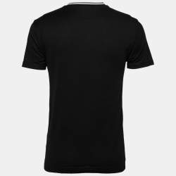Pre Owned Dolce & Gabbana Black Heart-Embroidered Cotton T-Shirt S  