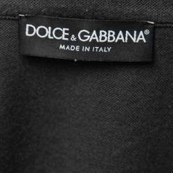 مملوكة مسبقًا Dolce & Gabbana Black Wool Contrast Trimmed Zip Front Jacket XXL
