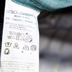 Pre Owned Dolce & Gabbana Green Armour Print Cotton Gold Fit Shirt XL