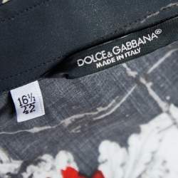 Pre Owned Dolce & Gabbana Black Mosaic Bull Print Cotton Button Front Shirt XL